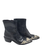 OPEN EDIT WESTER HALF BOOT BOOTS BLACK WHITE 8.5