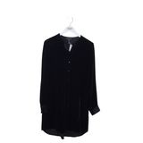 EILEEN FISHER NWT$278 VELOUR LONG SLEEVE DESIGNER DRESS BLACK MEDIUM