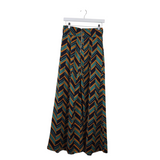WIDE LEG DESIGNER PANT GREEN ORANGE MEDIUM