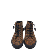 SPERRY HIGH TOP SNEAKER ANIMAL PRINT ZIP SHOES RUST BLACK 7