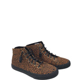 SPERRY HIGH TOP SNEAKER ANIMAL PRINT ZIP SHOES RUST BLACK 7