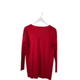 PER SE SILK/CASHMERE LONG SLEEVE DESIGNER SWEATER RED SMALL