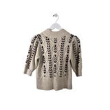 RAILS NWT$238 LACED 3/4 SLEEVE DESIGNER SWEATER CREAM BLACK SMALL