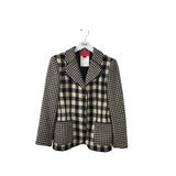 EMANUEL UNGARO WOOL BUTTON DESIGNER BLAZER CREAM BLACK 8