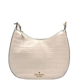 KATE SPADE CROC EMBOSSED TOTE HANDBAG BEIGE