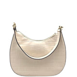 KATE SPADE CROC EMBOSSED TOTE HANDBAG BEIGE