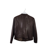 ANDREW MARC LAMBSKIN MOTO-ZIP DESIGNER JACKET BROWN LARGE
