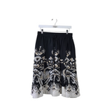 JADE BY JOHNNY WAS PRINT FLARE DESIGNER SKIRT BLACK WHITE SMALL