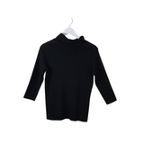 DOUBLE D RANCH LINEN BLEND COWL 3/4 SLEEVE DESIGNER SWEATER BLACK XSMALL