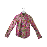 ETRO PAISLEY LONG SLEEVE DESIGNER BLOUSE PINK GREEN 42