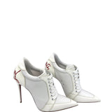 CHRISTIAN LOUBOUTIN POM POM LACE-UP STILETTO PUMPS LUXE SHOES WHITE 39.5