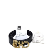 FERRAGAMO GANCINI BUCKLE LUXE BELT BLACK MEDIUM