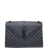 YSL ENVELOPE YSL CROSSBODY LUXE HANDBAG BLACK 12x9x3