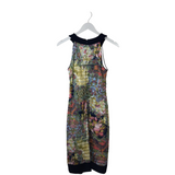 JOSEPH RIBKOFF KNIT SLEEVELESS DESIGNER DRESS YELLOW MULTI 6