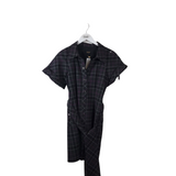 LAUNDRY BY SHELLI SEGAL PLAID SHORT SLEEVE DRESS GREY FUCHSIA 4
