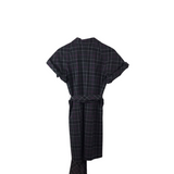 LAUNDRY BY SHELLI SEGAL PLAID SHORT SLEEVE DRESS GREY FUCHSIA 4