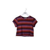 WE THE FREE CROP CROCHET SHORT SLEEVE TOP LAVENDER MULTI SMALL