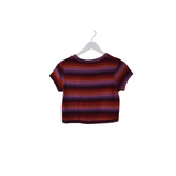WE THE FREE CROP CROCHET SHORT SLEEVE TOP LAVENDER MULTI SMALL