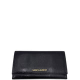 YSL DE POUDRE CLASSIC FLAP LUXE WALLET BLACK