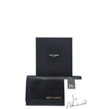 YSL DE POUDRE CLASSIC FLAP LUXE WALLET BLACK