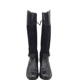 TORY BURCH RIDING BUCKLE DESIGNER BOOTS BLACK 7.5M