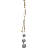 KATE SPADE STMT 3 CRYSTAL BALLS NECKLACE GOLDTONE