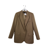 NILI LOTAN NWT$298 WOOL DESIGNER BLAZER TAN 8