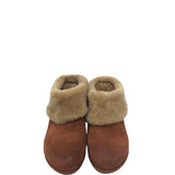 MULE SUEDE SHEARLING TRIM SHOES TAN 37