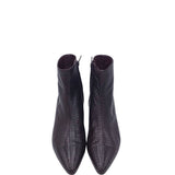 VINCE ANKLE BOOT LEATHER SHOES MAROON 6.5M