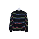 ST JOHN LONG SLEEVE DESIGNER SWEATER BLACK MULTI SMALL