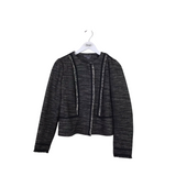 VINCE TWEED ZIPPER DESIGNER BLAZER BLACK WHITE 10