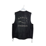 HARLEY DAVIDSON LEATHER MEN VEST BLACK LARGE