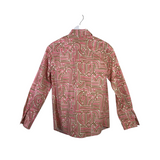 J MCLAUGHLIN PRINT LONG SLEEVE DESIGNER BLOUSE CREAM PINK SMALL