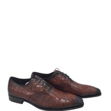 MEZLAN RET$219 CROC EMBOSSED MEN SHOE BROWN 13M