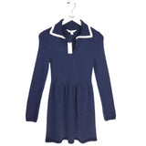 MAEVE NWT$148 KNIT LONG SLEEVE DRESS NAVY WHITE XSMALL
