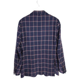 CAROLINA HERRERA PLAID TWEED WOL/SILK BLEND MEN SPORTCOAT NAVY RED 42