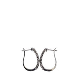 RET$349 14K DIAMOND HOOP EARRINGS SILVER