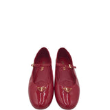 PRADA PATENT LEATHER MARY JANE FLATS LUXE SHOES RED 38.5