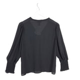 AQUA NWT LONG SLEEVE DESIGNER TOP BLACK MEDIUM