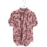 KATE SPADE NWT$278 FLORAL SHORT SLEEVE DESIGNER TOP MAUVE NAVY MEDIUM