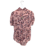 KATE SPADE NWT$278 FLORAL SHORT SLEEVE DESIGNER TOP MAUVE NAVY MEDIUM
