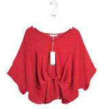 TRINA TURK NWT$178 PONCHO STYLE DESIGNER TOP RED SMALL
