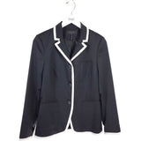 RAG & BONE TRIM LONG SLEEVE DESIGNER BLAZER NAVY WHITE 0