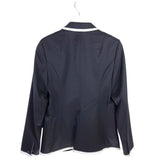 RAG & BONE TRIM LONG SLEEVE DESIGNER BLAZER NAVY WHITE 0