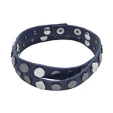 TORY BURCH DOUBLE WRAP BRACELET NAVY SILVER