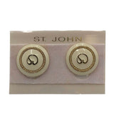 ST JOHN CLIP ON EARRINGS BEIGE GOLD
