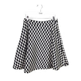 DIANE VON FURSTENBERG PRINT FLARE DESIGNER SKIRT WHITE BLACK 6