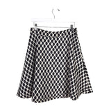DIANE VON FURSTENBERG PRINT FLARE DESIGNER SKIRT WHITE BLACK 6