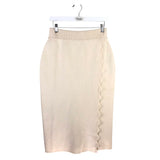 NWT KNIT MIDI DESIGNER SKIRT CREAM MEDIUM