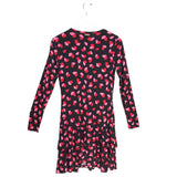 MICHAEL MICHAEL KORS PRINT LONG SLEEVE DRESS BLACK PINK SMALL